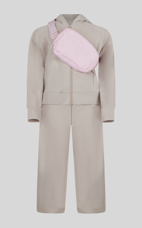 90 Degree by Reflex & Yogalicious - Little Girls Jacket, Wide Leg Pant, and Bag Set